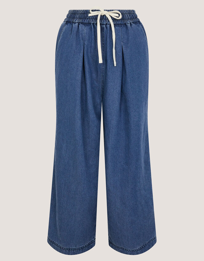 Rhea Tie Front Denim Trousers, Blue (LIGHT AUTHENTIC), large