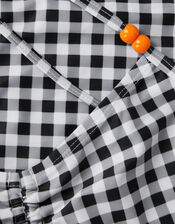 Gingham Cut Out Swimsuit, Black (BLACK), large