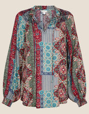 Margaux Style Print Top, Blue (BLUE), large