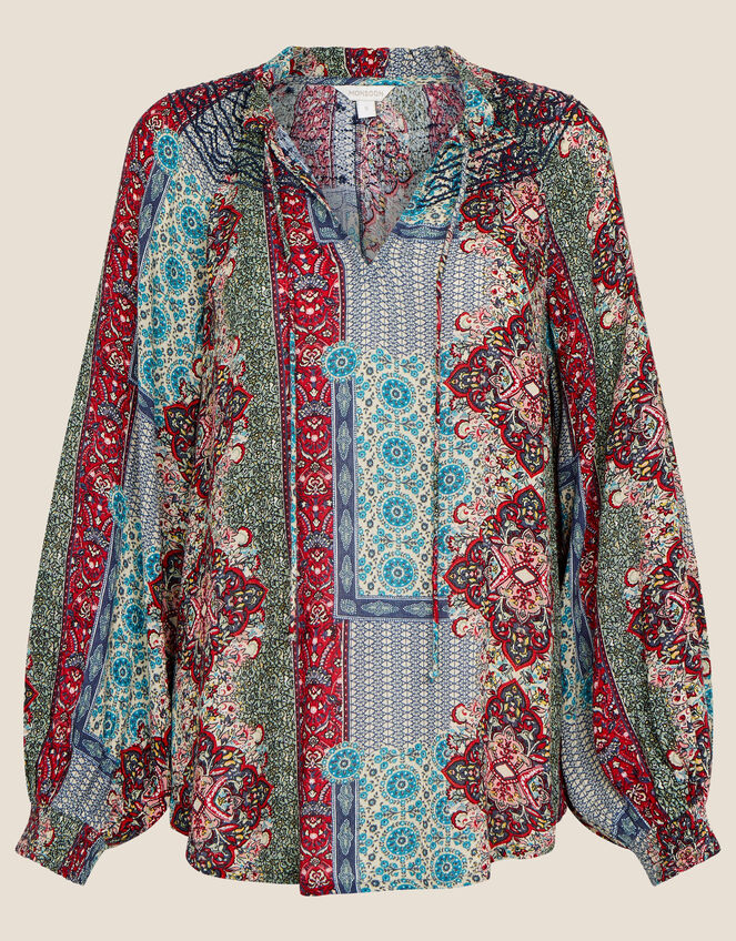 Margaux Style Print Top, Blue (BLUE), large