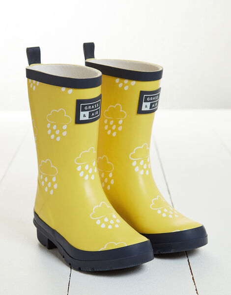 Grass and Air Junior Colour-Revealing Wellies Yellow, Yellow (YELLOW), large