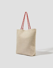 Zoe Embroidered Crochet Tote Bag, , large