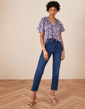 Alana Ikat Top with Recycled Polyester, Blue (BLUE), large