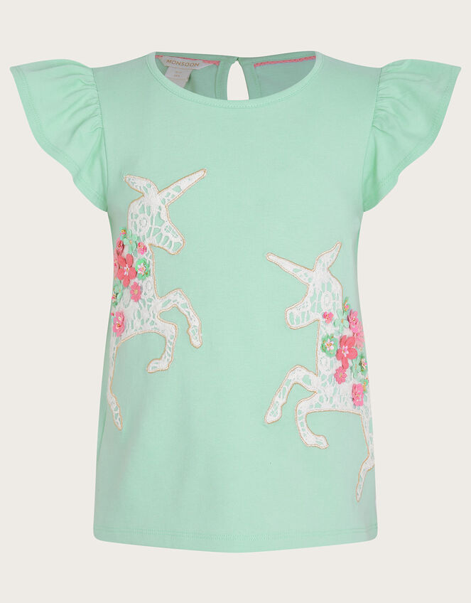 Crochet Unicorn Top , Green (GREEN), large