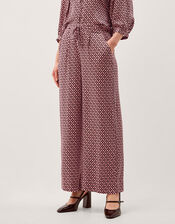 Netta Floral Print Wide Leg Trousers, Pink (PINK), large