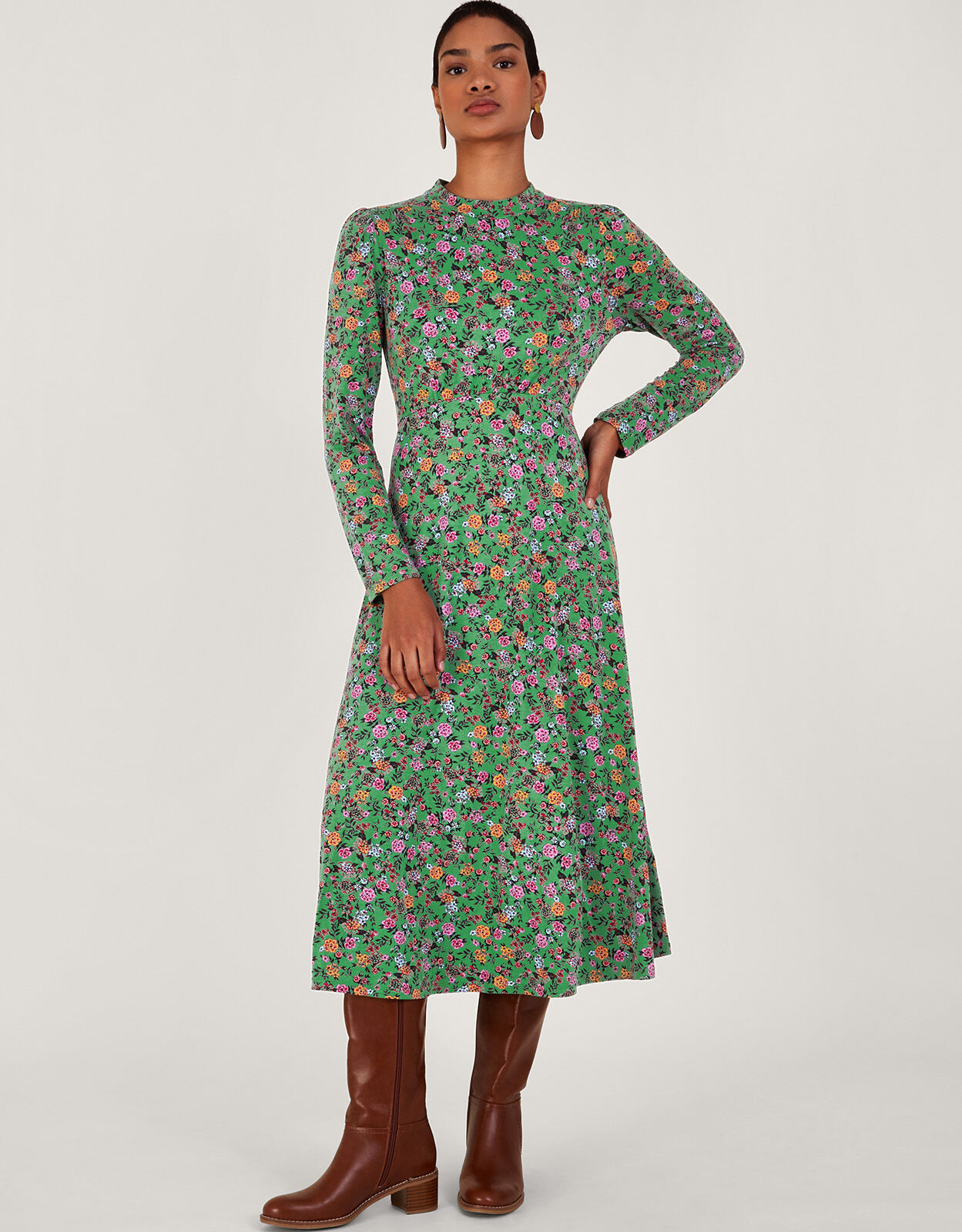 Monsoon green floral dress top