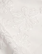 Josie Embellished Puff Sleeve Party Dress, Ivory (IVORY), large