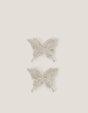 2-Pack Rhinestone Butterfly Hair Clips, , large
