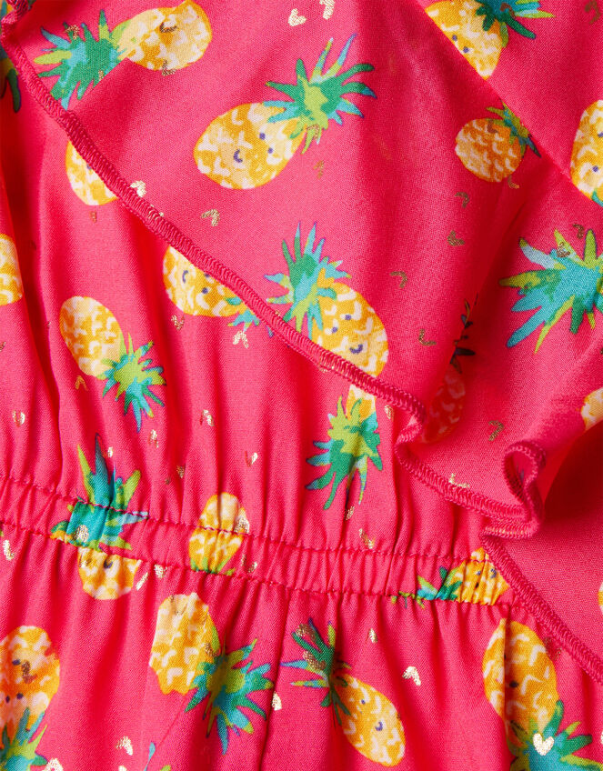 Pineapple Wrap Frill Playsuit, Red (RED), large
