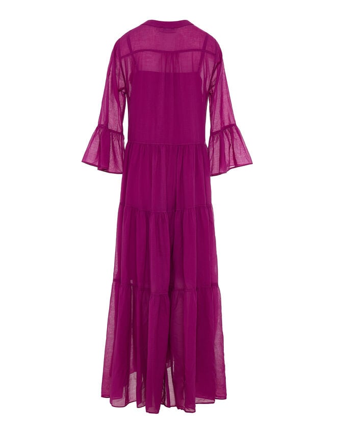 Devotion Twins Ocean Voile Maxi Dress, Pink (MAGENTA), large