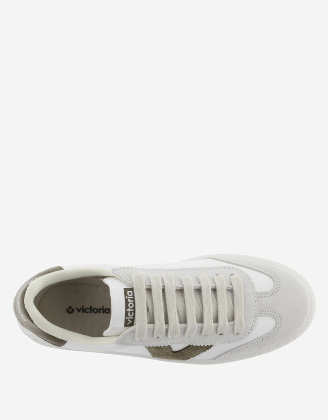 Victoria Barcelona Suede Platform Trainers, Green (KHAKI), large