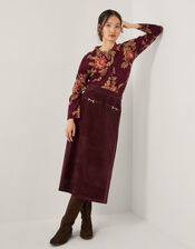 Yasmina Floral Collar Cardigan, Red (BERRY), large