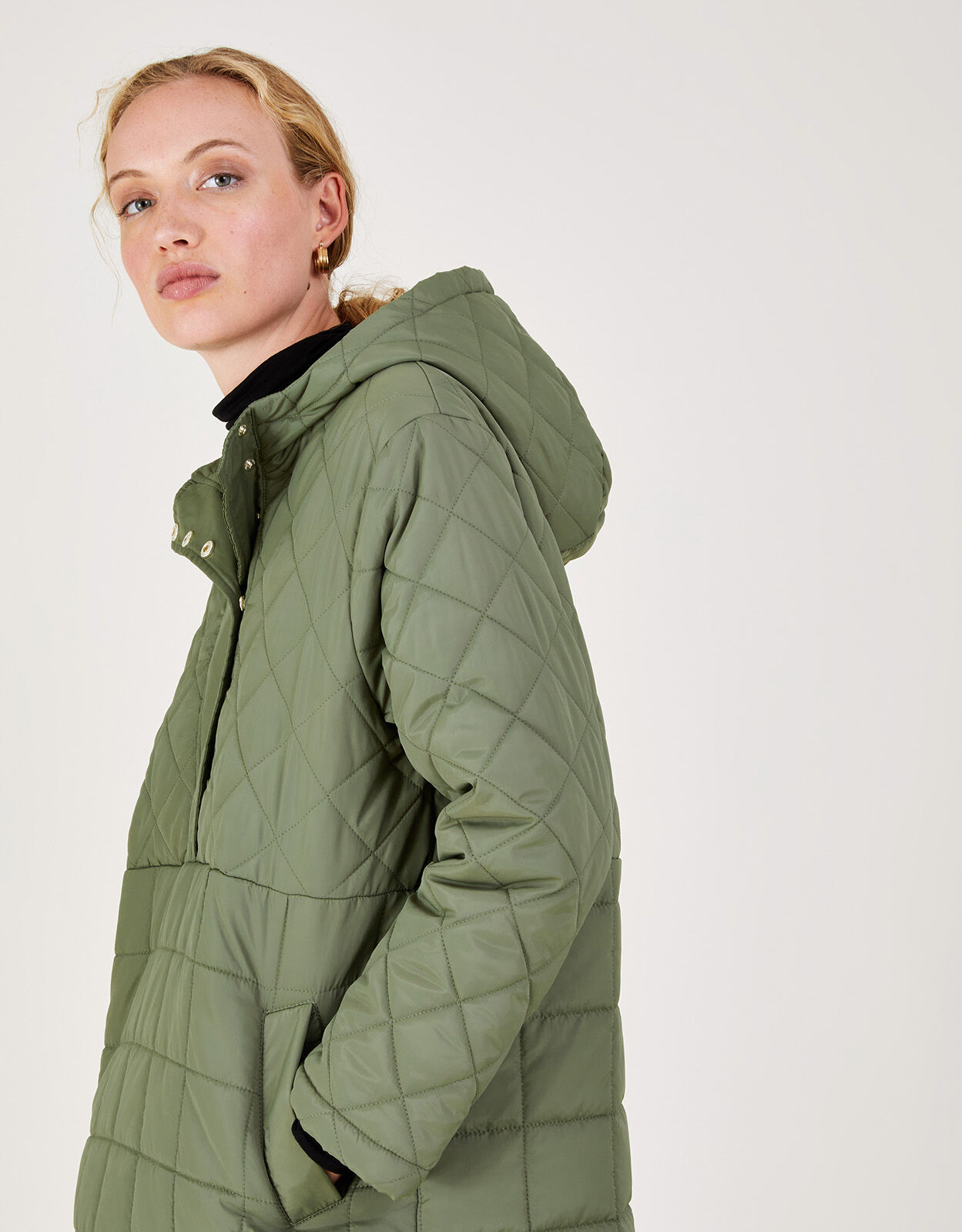 Quilted discount poncho coat