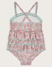 Baby Ditsy Floral Frilly Swimsuit, Pink (PINK), large