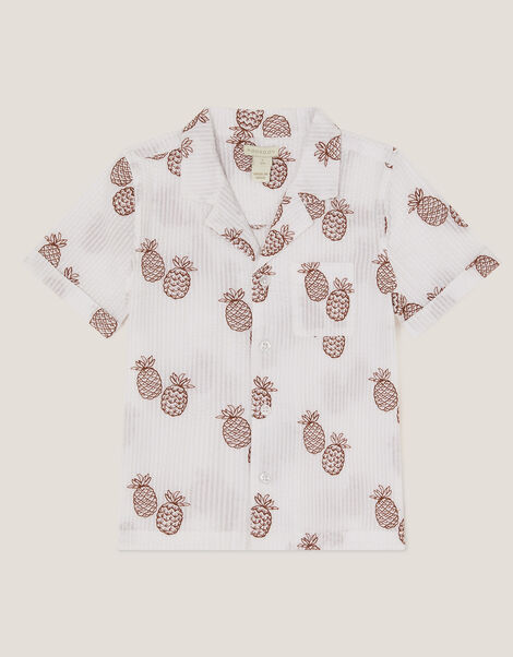 Pineapple Print Shirt, Cream (CREAM), large