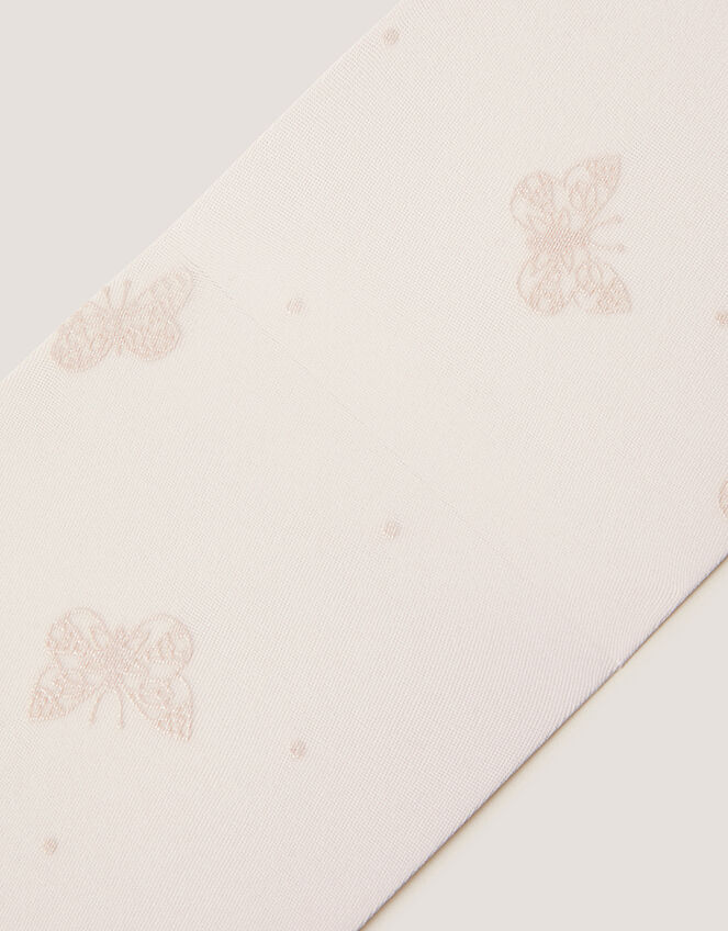 Polka Dot Butterfly Tights, White (WHITE), large