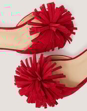 Poppy Fringe Kitten Heels, Red (RED), large