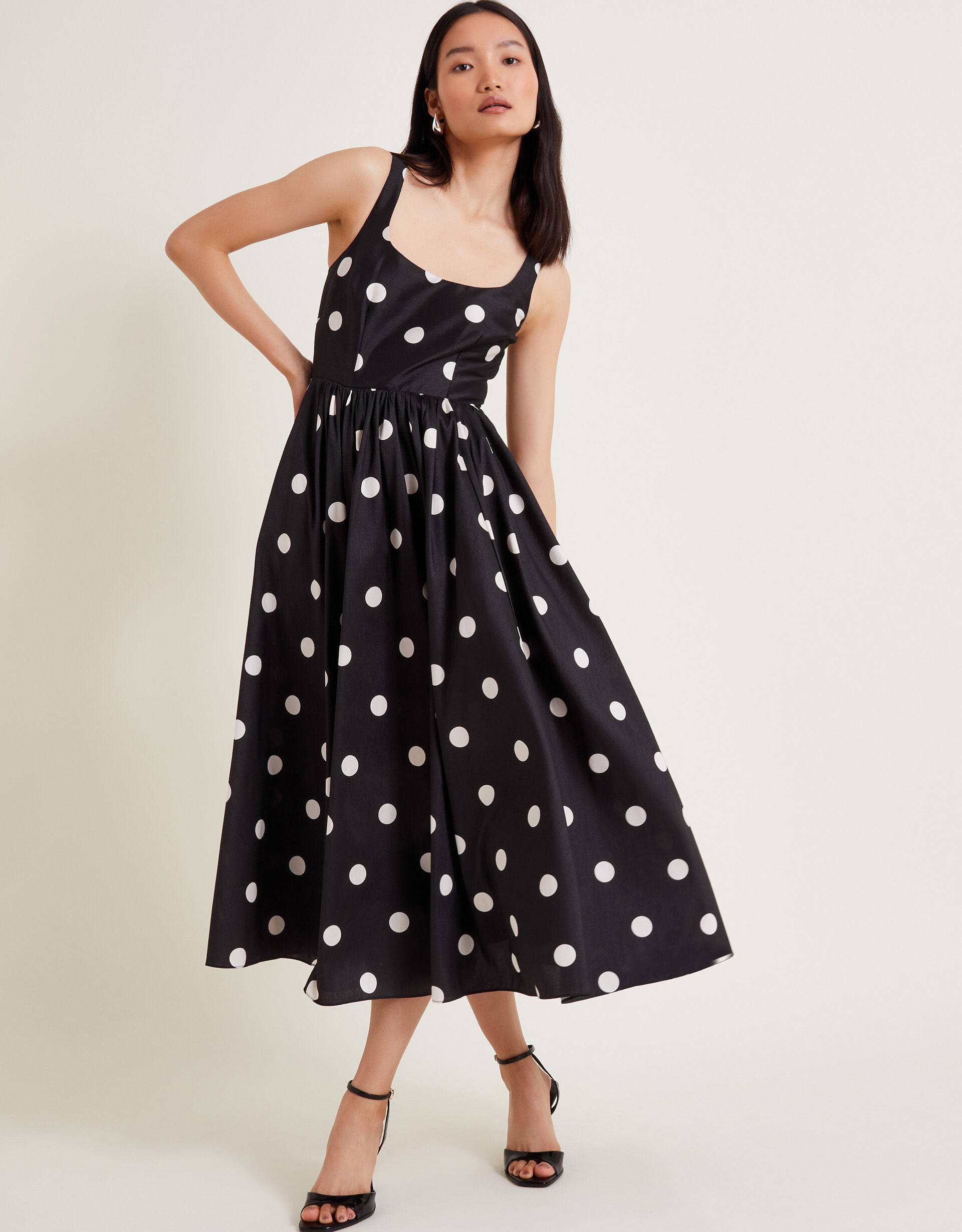 Monsoon lucy print bardot dress shop