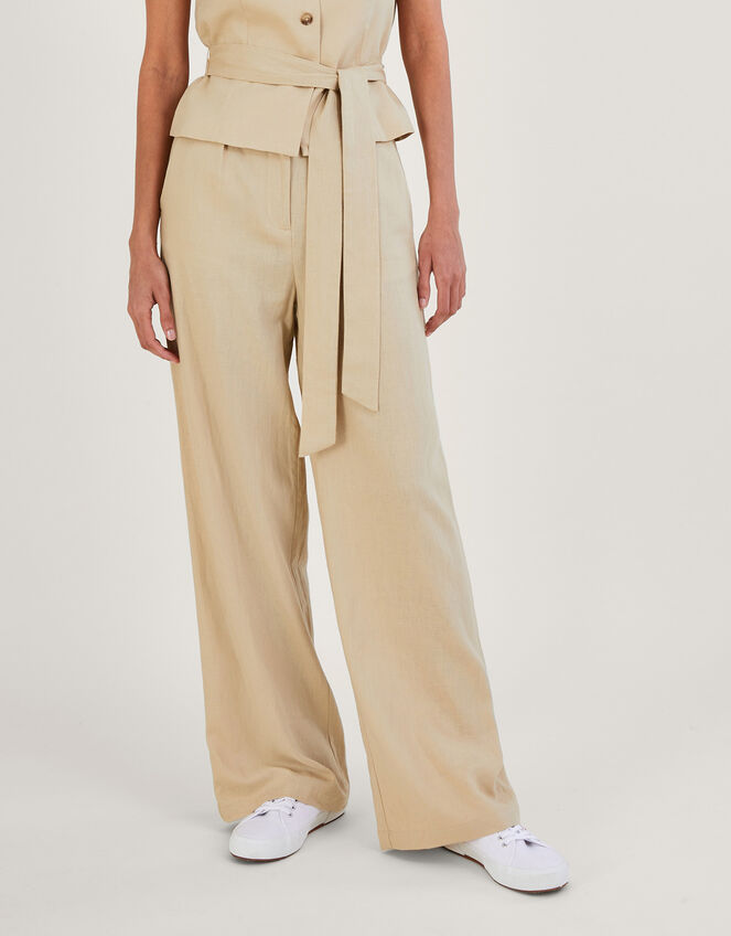 Jenny Trousers in Linen Blend, Natural (STONE), large