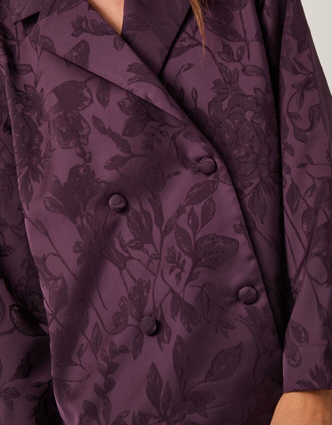 Rory Floral Satin Blazer, Purple (PURPLE), large