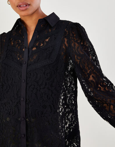 Logan Lace Blouse, Black (BLACK), large