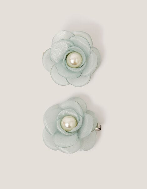 2-Pack Flower Girl Hair Clips, Green (SAGE), large