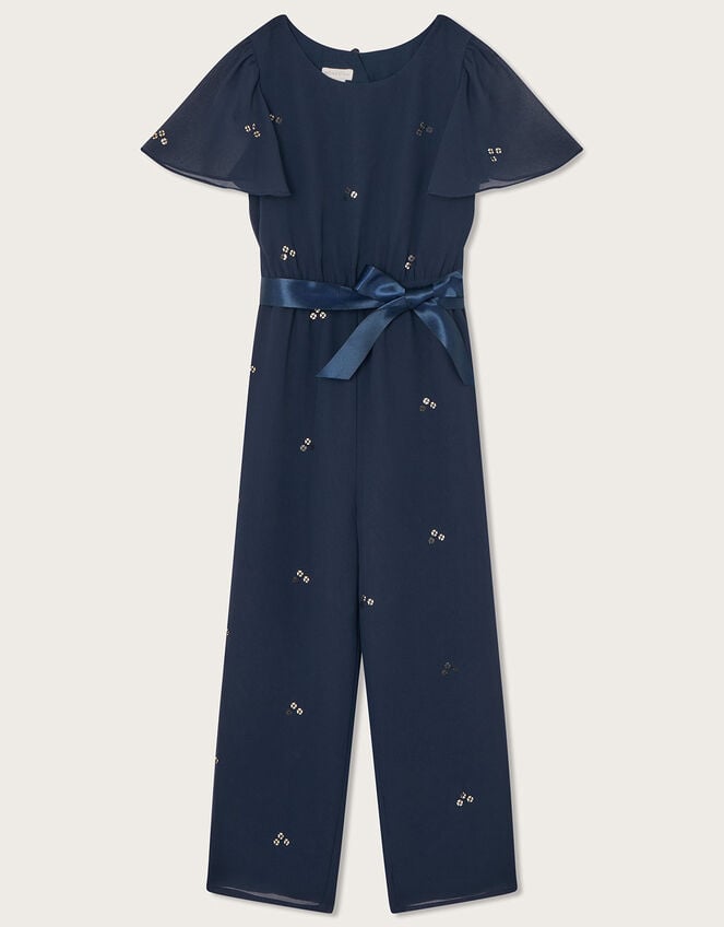 Scatter Sequin Party Jumpsuit, Blue (NAVY), large