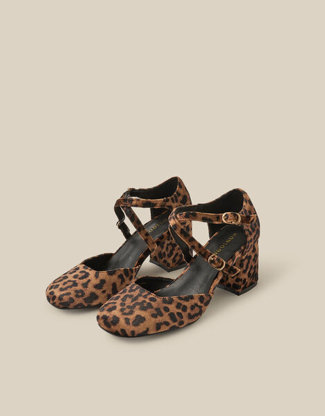 Gia Leopard Print Mary Jane Heels, Natural (NATURAL), large