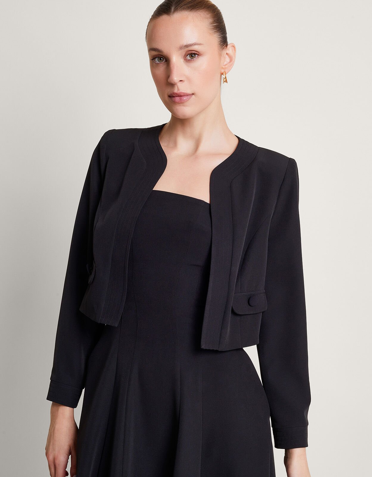 Formal cropped jacket shop