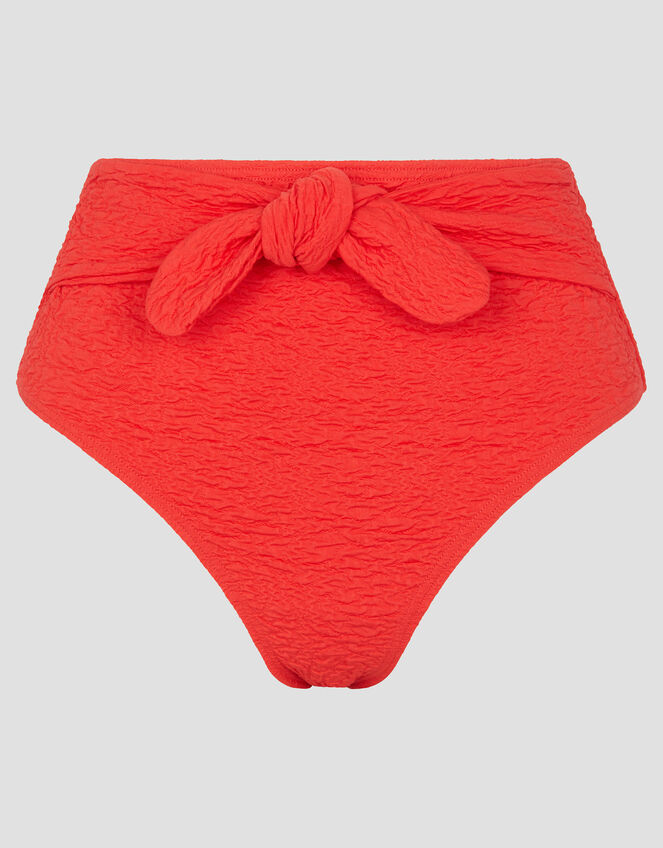 Kyla Tie Front High Waisted Bikini Bottom, Pink (PINK), large