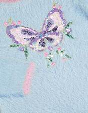 Embellished Butterfly Fluffy Jumper, Blue (BLUE), large