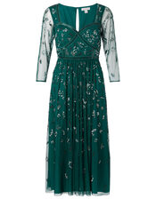 Rafaella Embellished Corset Dress, Green (GREEN), large