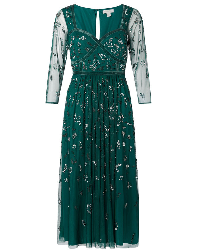 Rafaella Embellished Corset Dress, Green (GREEN), large