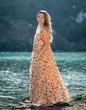 La Galeria Elefante Mediterranean Floral Maxi Dress, Multi (MULTI), large