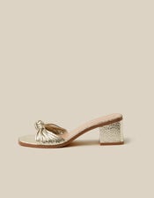 Gwen Knot Metallic Mules, Gold (GOLD), large