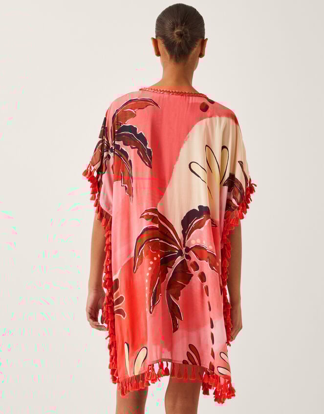 Alex Palm Tassel Mini Kaftan, Orange (RUST), large