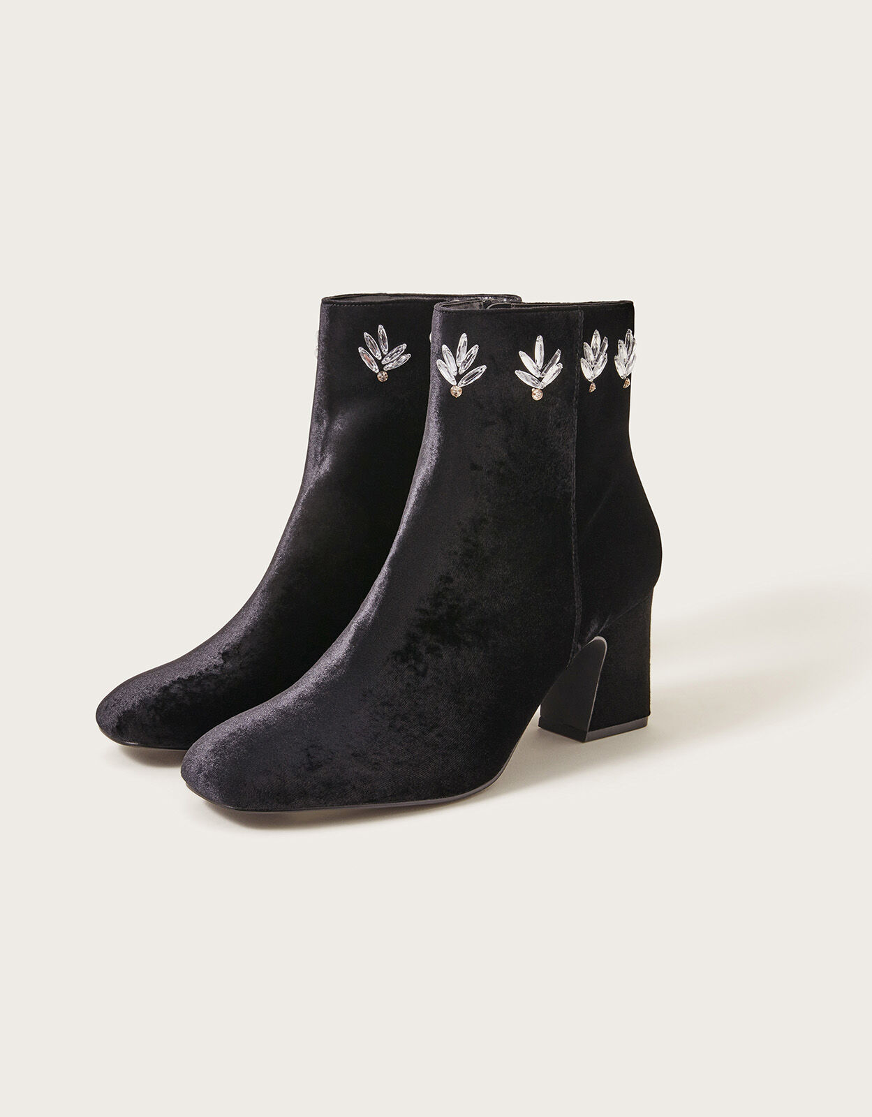 Embellished Velvet Ankle Boots Black Women s Shoes Monsoon Global