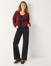 Tina Bow Tie Cardigan, Red (BERRY), large