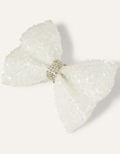 Sparkle Bead Bow Hair Clip, , large