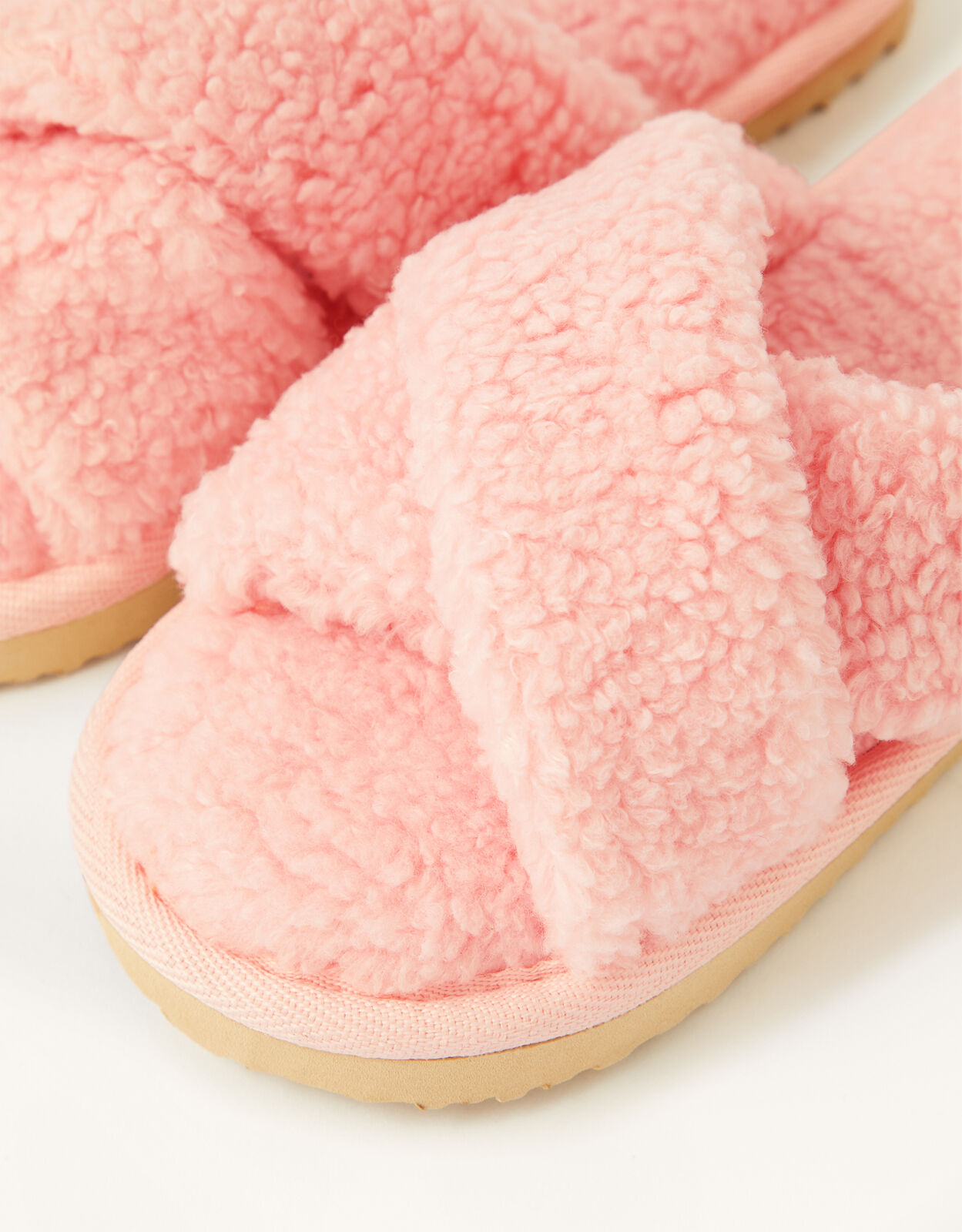 Cross Strap Slider Slippers Pink