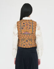 Antik Batik Pie Printed Jacquard Waistcoat, Camel (CAMEL), large