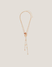 Layered Lariat Charm Necklace, , large