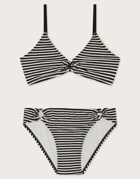 Stripe Ring Bikini Set, Black (BLACK), large