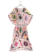 One Hundred Stars Susani Print String Midi Dress, Pink (PINK), large