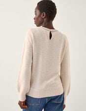 Ellen Diamanté Embellished Jumper, Ivory (IVORY), large