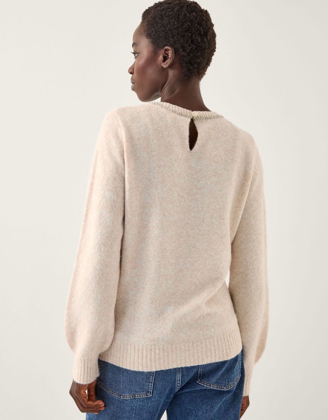 Ellen Diamanté Embellished Jumper, Ivory (IVORY), large