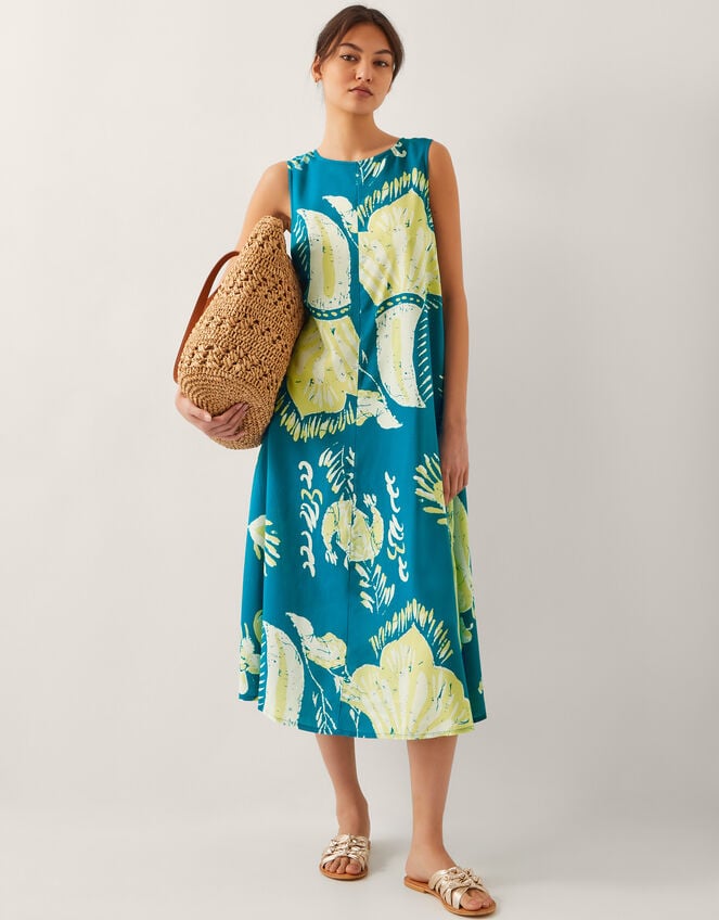 Amisha Tunic Midi Dress, Teal (TEAL), large