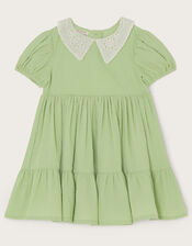 Baby Collar Dress, Green (GREEN), large