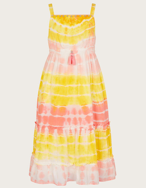 MINI ME Tie Dye Dress with Sustainable Viscose Yellow, Yellow (YELLOW), large