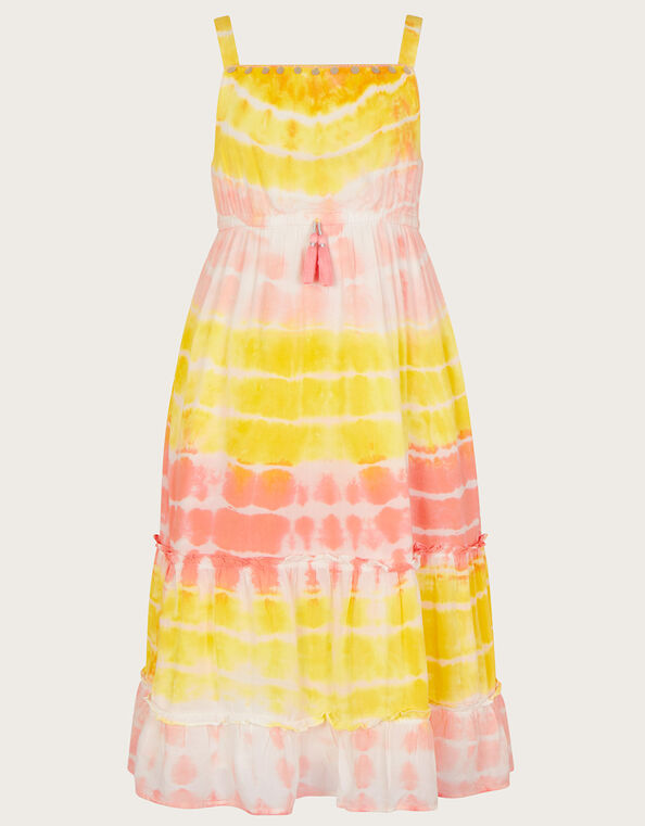 MINI ME Tie Dye Dress with Sustainable Viscose, Yellow (YELLOW), large